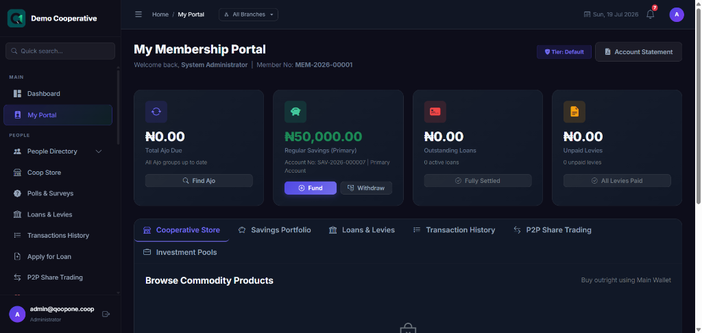 Member Portal Dashboard