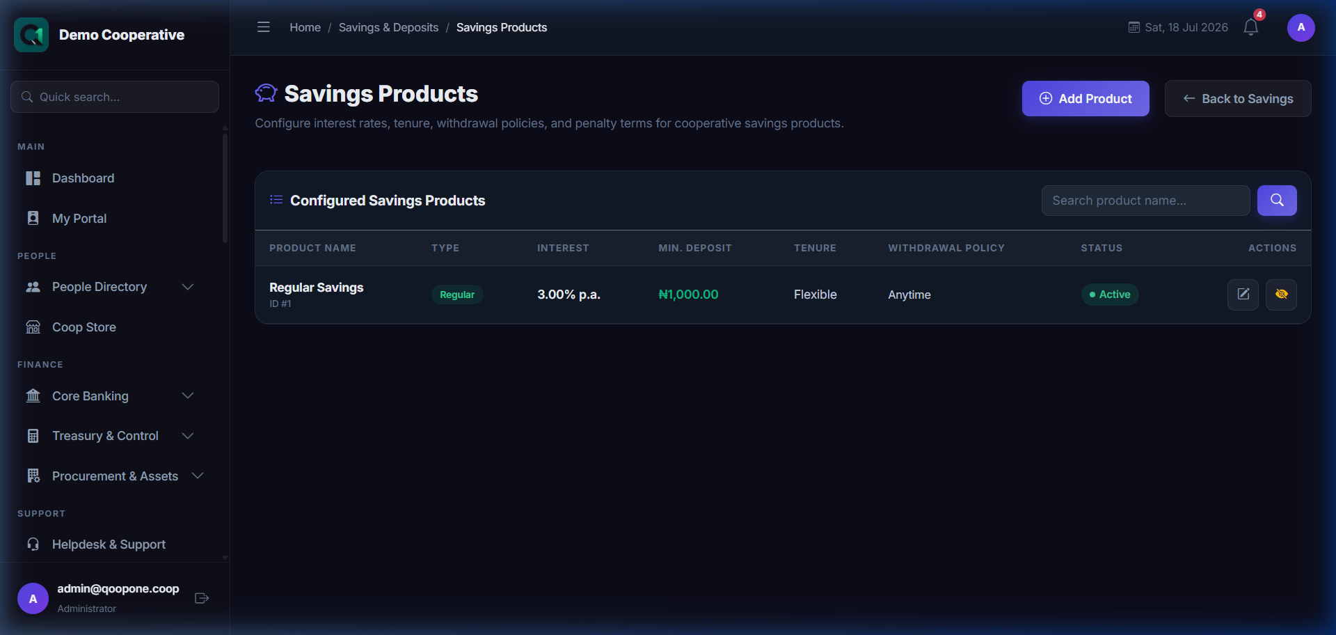 Savings Products